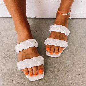 White braided sandal